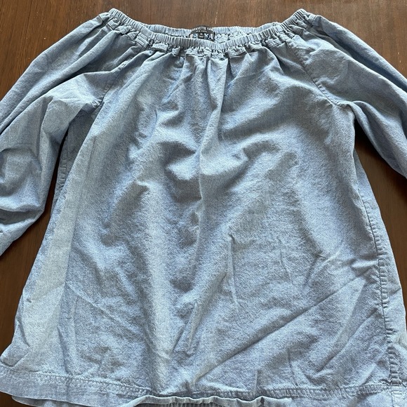 Lafayette 148 Chambray Light Blue Blouse Women's Medium Career Wear 100% Cotton - Picture 4 of 10